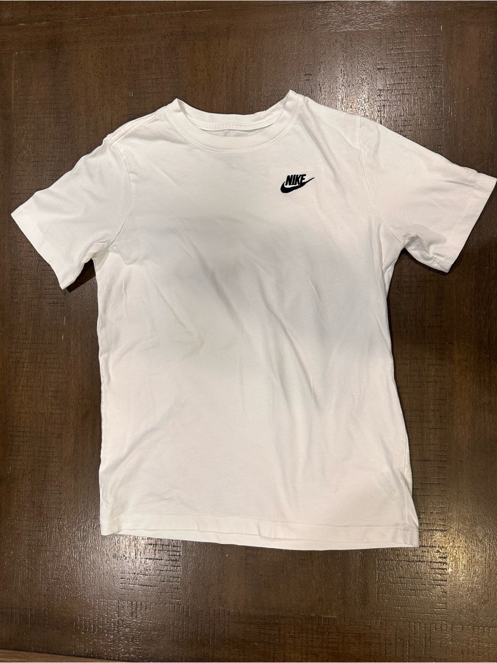 Nike Men’s White Short Sleeve Crew T-Shirt with Black Logo